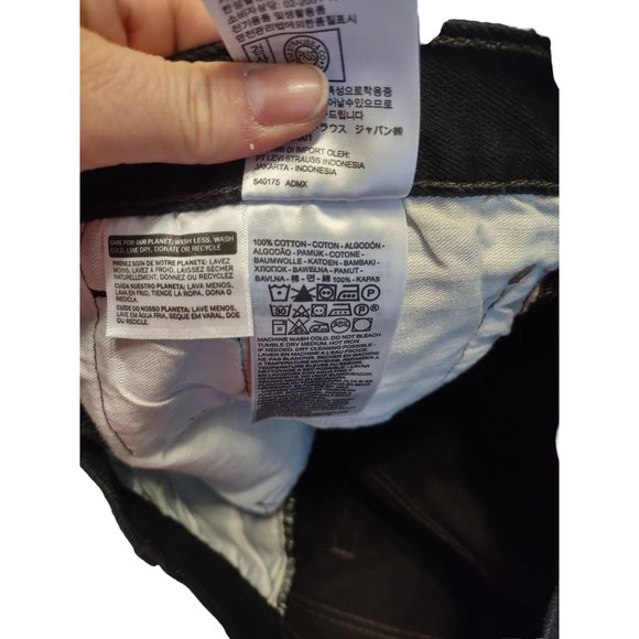 Levis 501 Jeans Mens Size 37X31 Black Dark Wash Button Fly Straight Leg - Picture 10 of 10